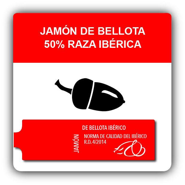 Jamón de bellota ibérico 50% raza ibérica