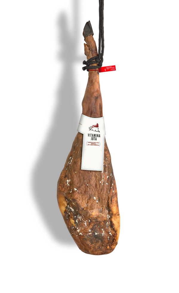 Jamón ibérico de bellota 50% raza ibérica entero con vitola y precinto